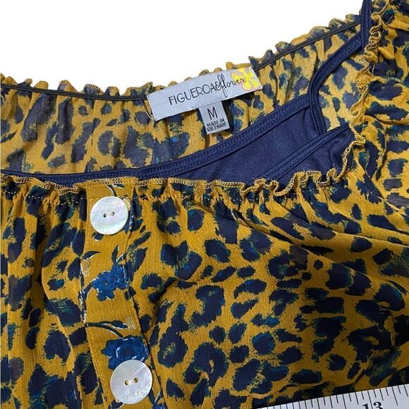 Figueroa floral leopard maxi peasant dress #53 - Picture 5 of 8